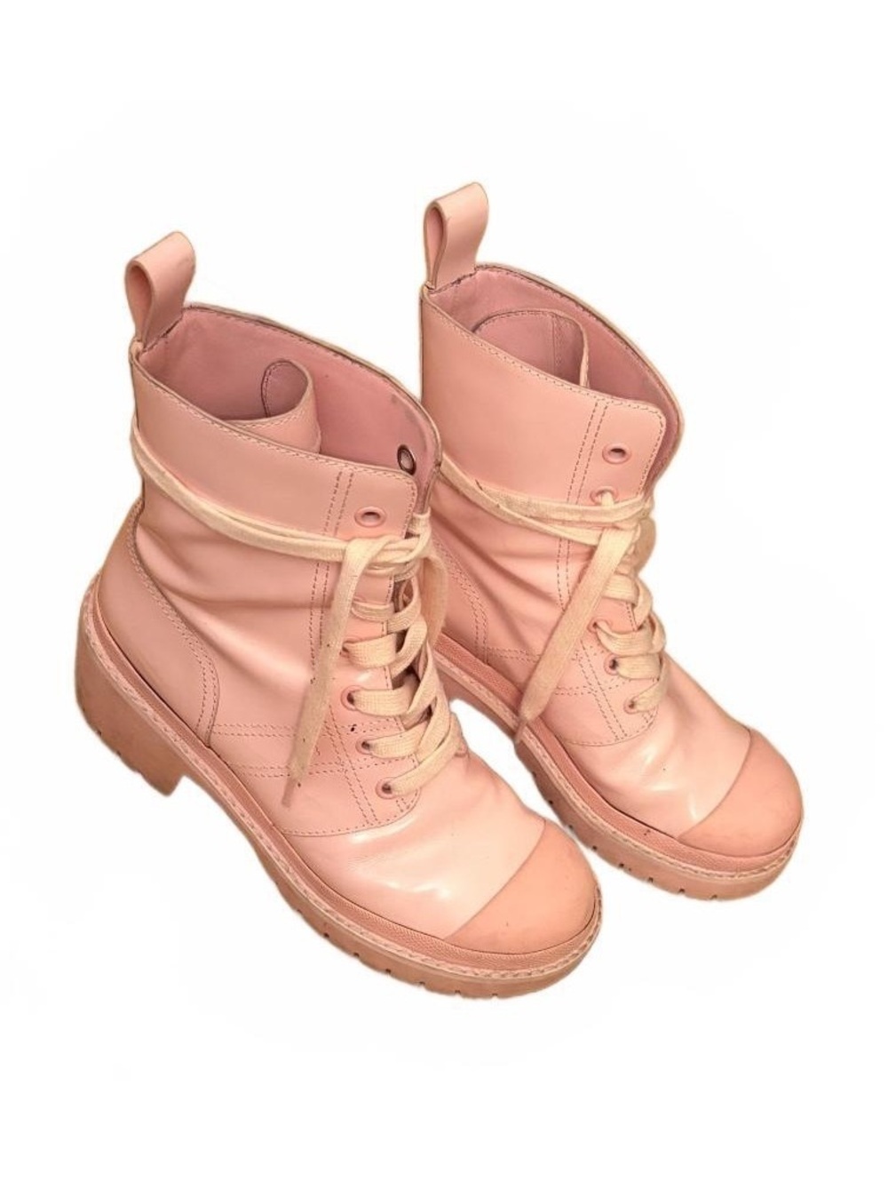 Marc Jacobs Pink Leather Combat Boots